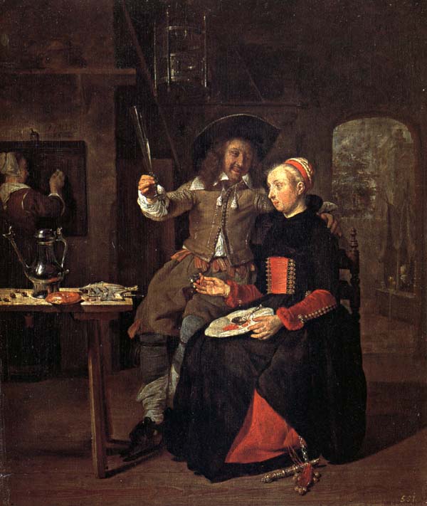 Self-Portrait with his Wife Isabella de Wolff in an Inn